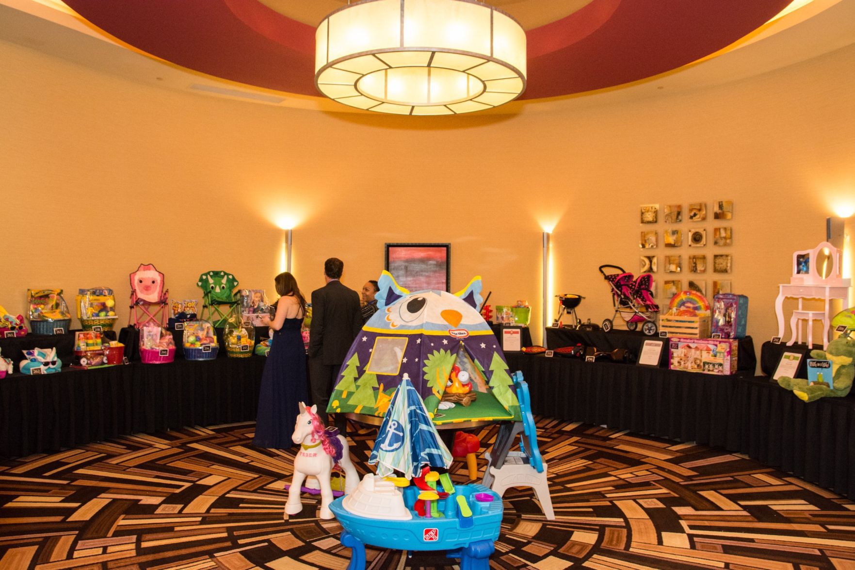 Auction items at the event